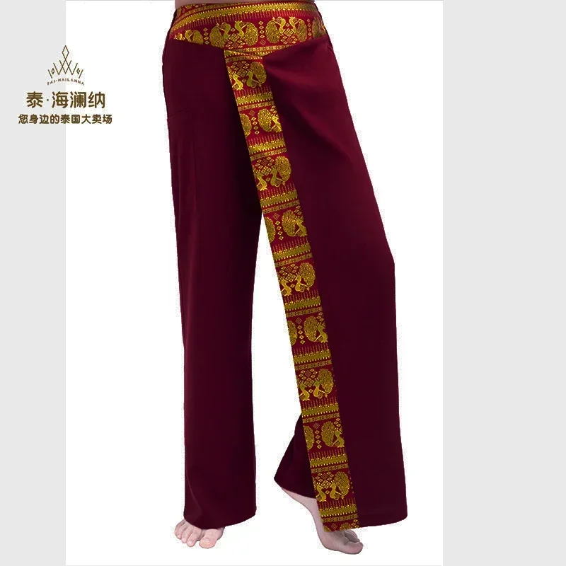 Thai work clothes female health professional work clothes burgundy peacock beautician suit foot massage clothing