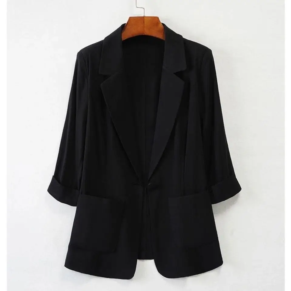 سترة نسائية صيفية بقصة ضيقة من Jaet كورية Sle كاجوال رفيعة Sve Top Seven Sve للحماية من الشمس irt Fem الجزء العلوي من الجسم