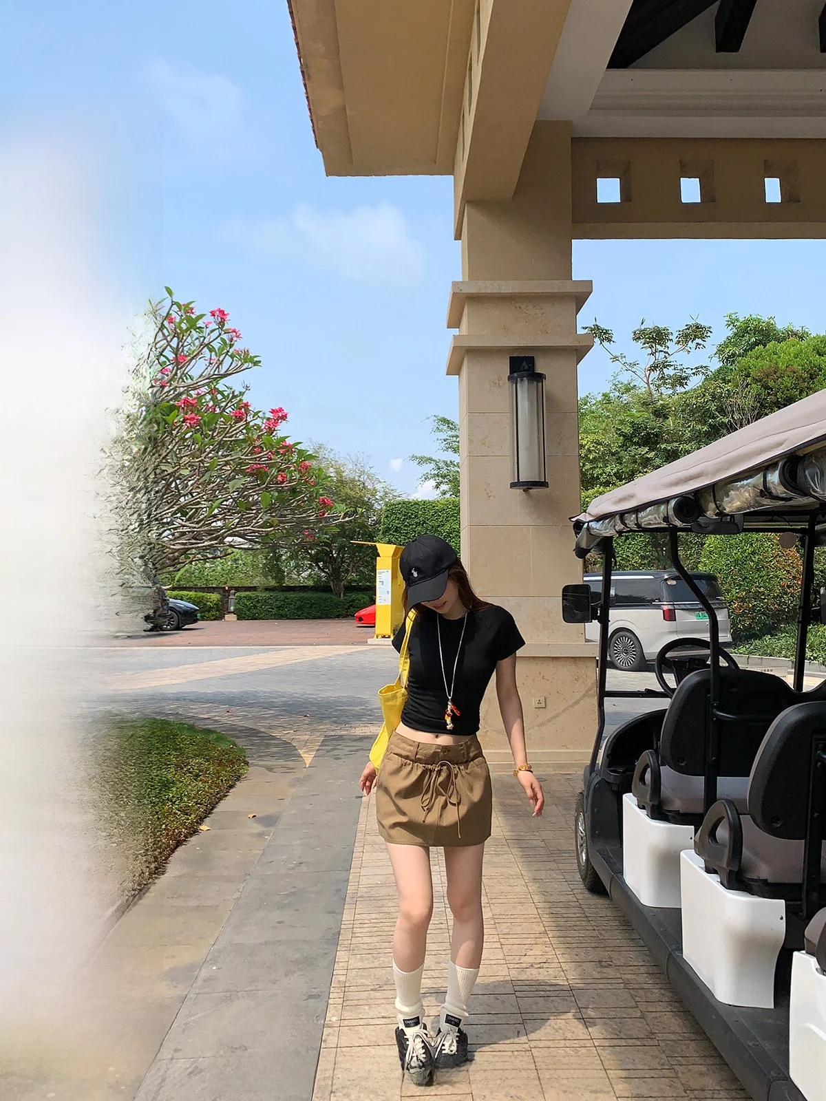 

Khaki Workwear Skirt Women's Summer 2025 Faion Belted Versatile Slimming A-Line f-length Skirts Commute Sle