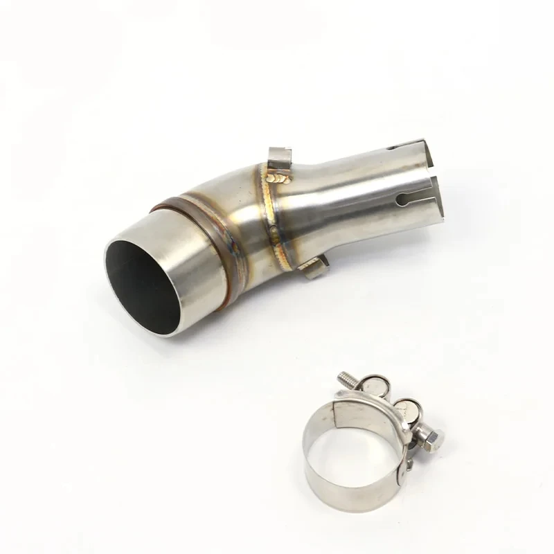 كاتم صوت عادم الدراجة النارية أنبوب متوسط من الفولاذ المقاوم للصدأ لـ Kawasaki Z250SL NINJIA250SL Universal 51 مللي متر