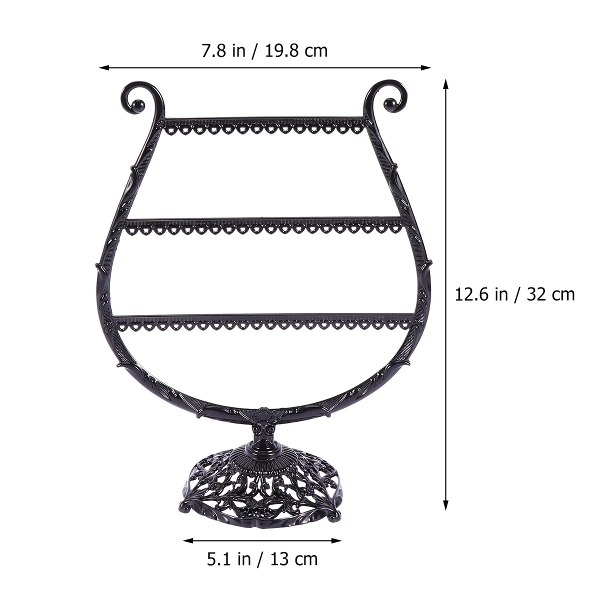 1Pcs Jewelry Display Rack Iron Hollow Black Wine Glass Shape Stable Earring Storage Stand for Bedroom Home Retail Use
