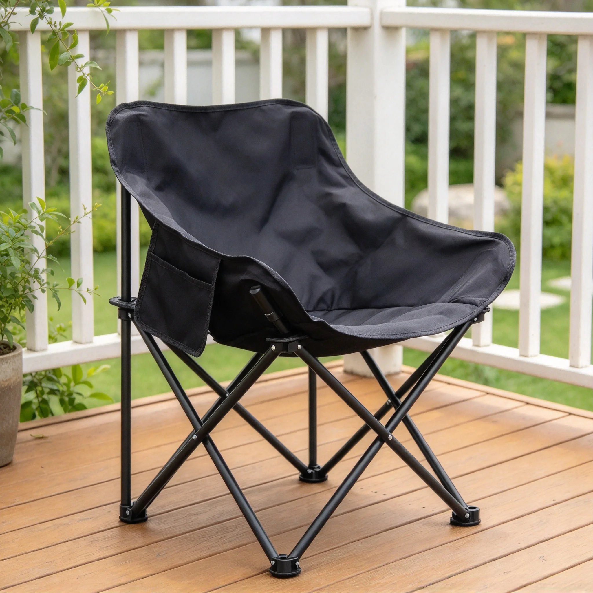 AOLIVIYA Moon Stool Fishing Low Back Thickened Portable Camping Chair Beach Picnic Chair Outdoor Garden Sun Folding