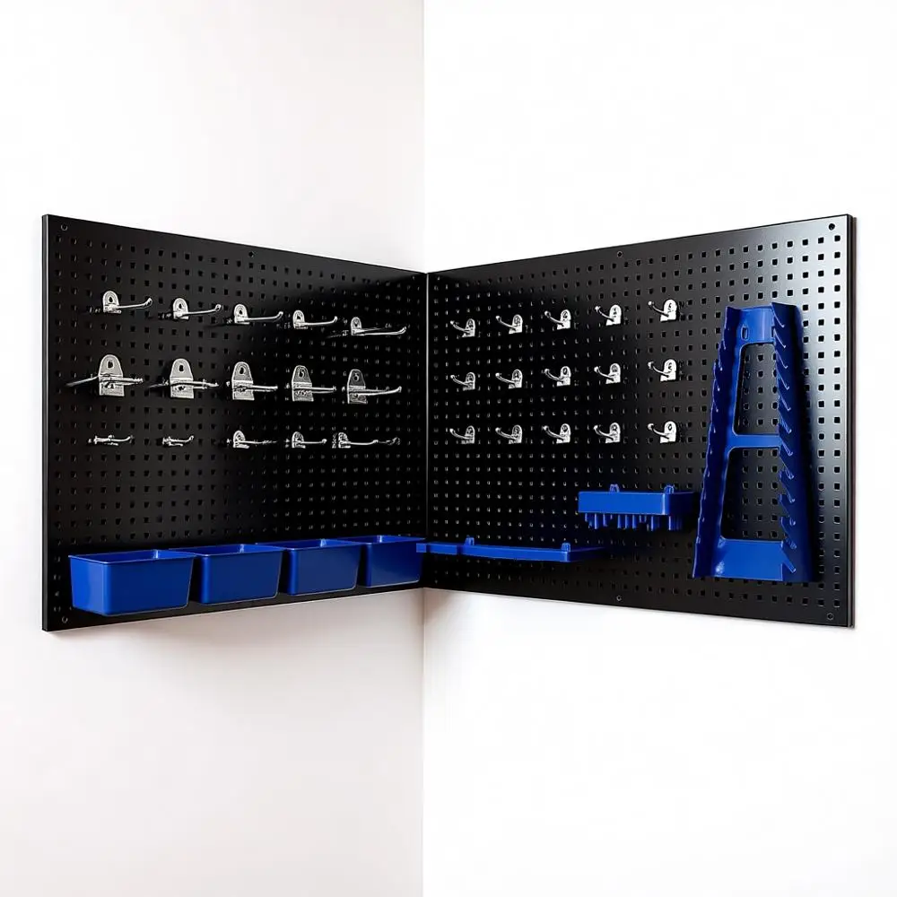 

36x22 Metal Pegboard Stand Tool Storage Kit With 32pc Accessories