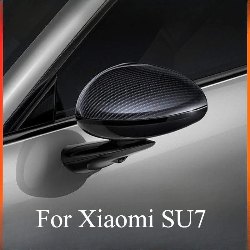 For Xiaomi SU7 Rearview Mirror Anti-collision Reversing Mirror Carbon Fiber Protective Cover Outer Decoration Accessories