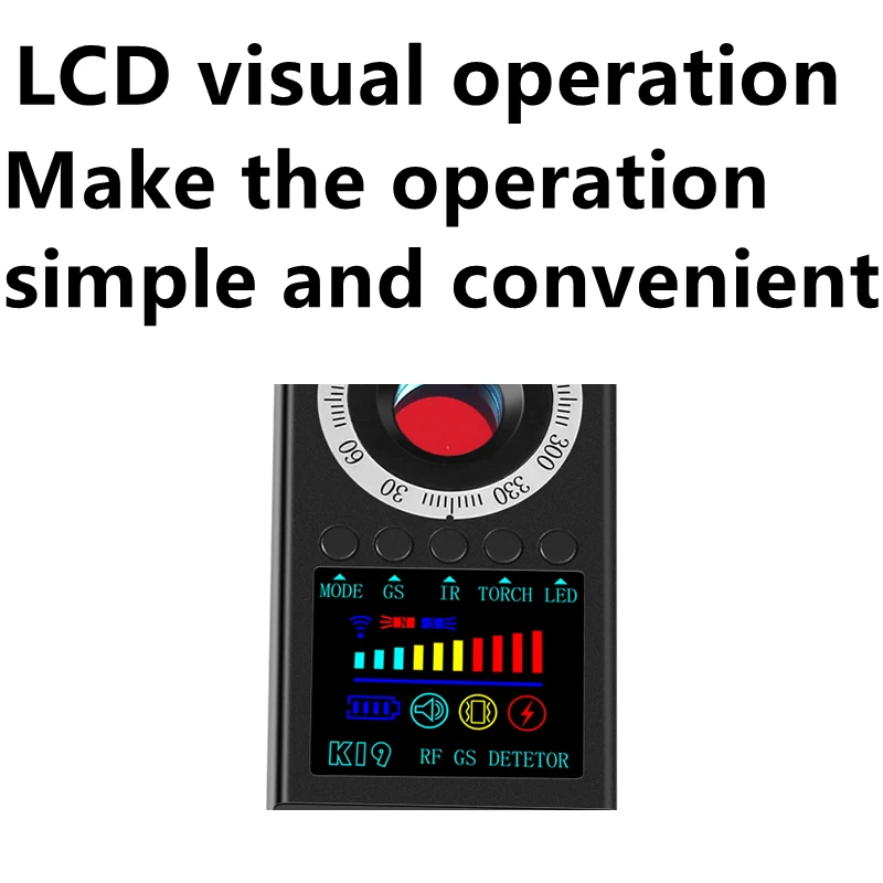 Detector antiespía portátil K19, cámara oculta espía, 1-8000MHz, GPS, buscador de señal inalámbrica para el hogar, Hotel, coche, seguridad