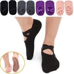 Women High Quality Bandage Yoga Socks Anti-Slip Quick-Dry Damping Pilates Ballet Socks Good Sticky Grip Cotton Ballet Dance