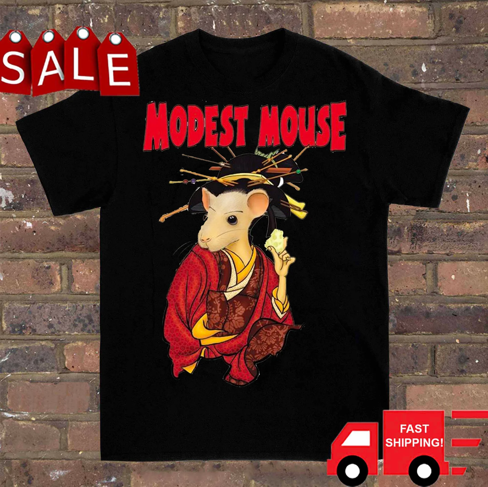 Modest Mouse Band Japan Mouse Shirt Classic Black Unisex Men S-5XL NE1807