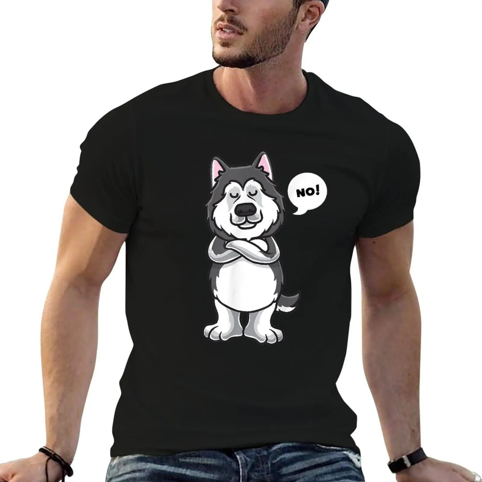 Funny Alaskan Malamute T-Shirt Art Pattern Printed Casual Top