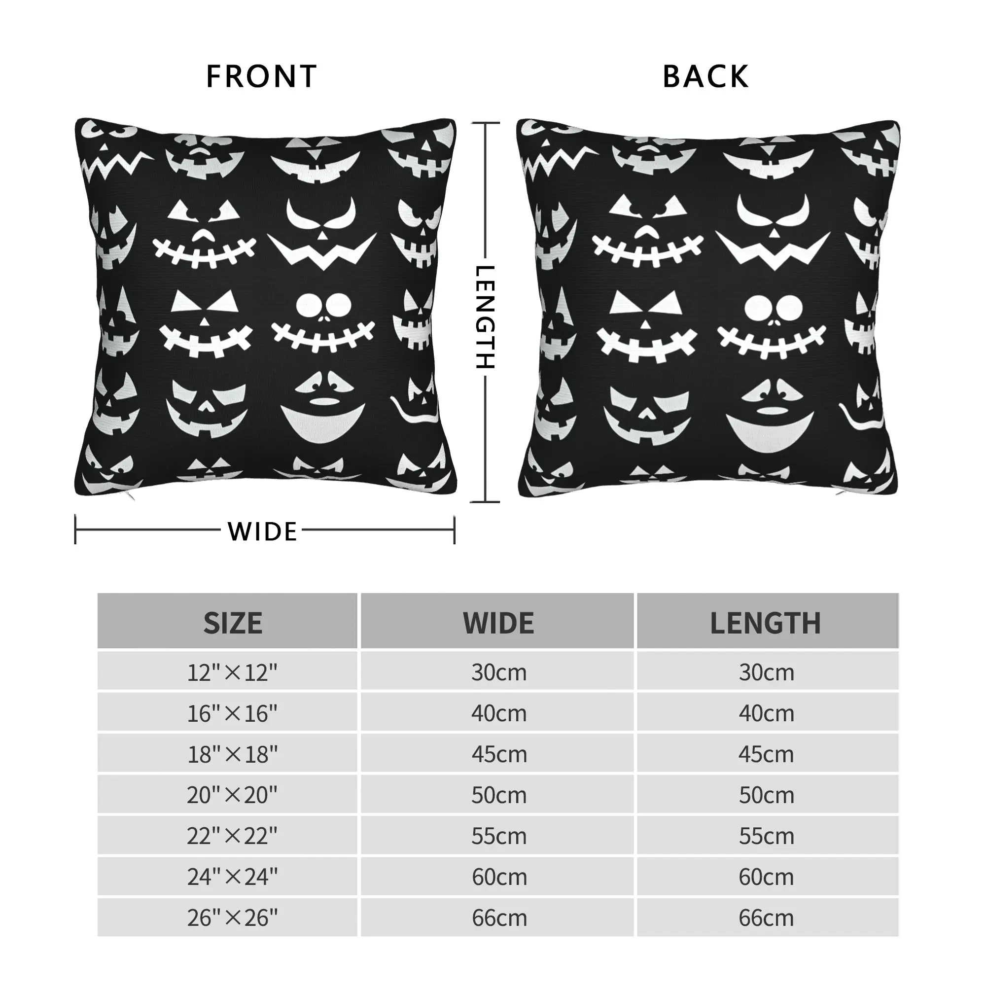 Pillow Cover Jack O Lantern Face Silhouette Collection Pattern  Funny Pillow Case For Living Room Sofa Pillowcases