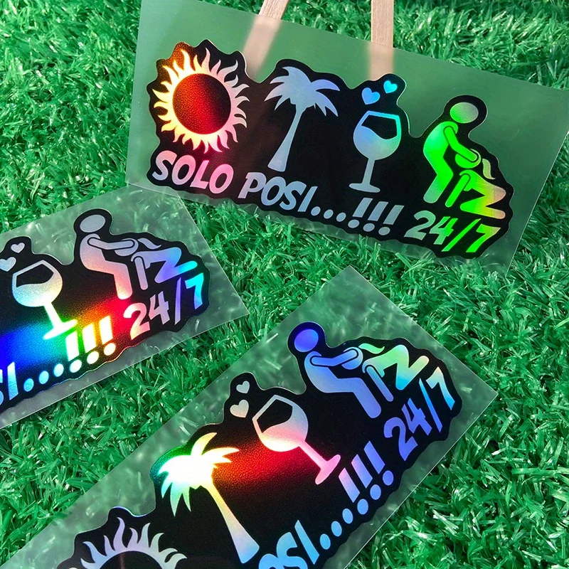 

Виниловые наклейки на передний обтекатель мотоцикла и топливный бак, светоотражающие лазерные стикеры с позитивной энергией, забавные наклейки для автомобиля, окна, багажника