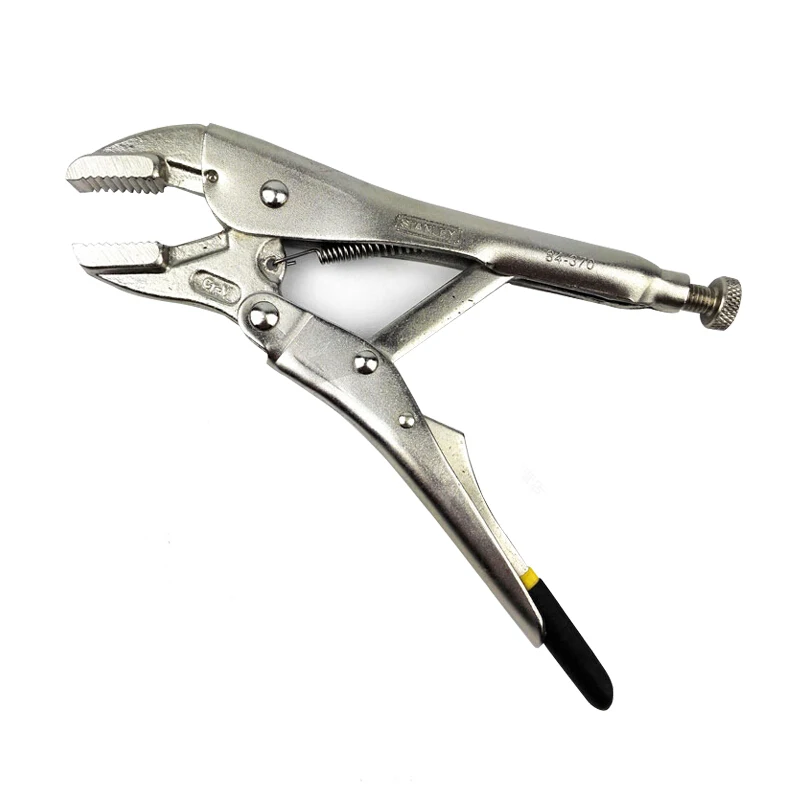 Stanley 84-370-23 Chromium Vanadium Steel Arc Straight Tooth Strong Clamping Valve Flat Mouth Pliers 7 inches