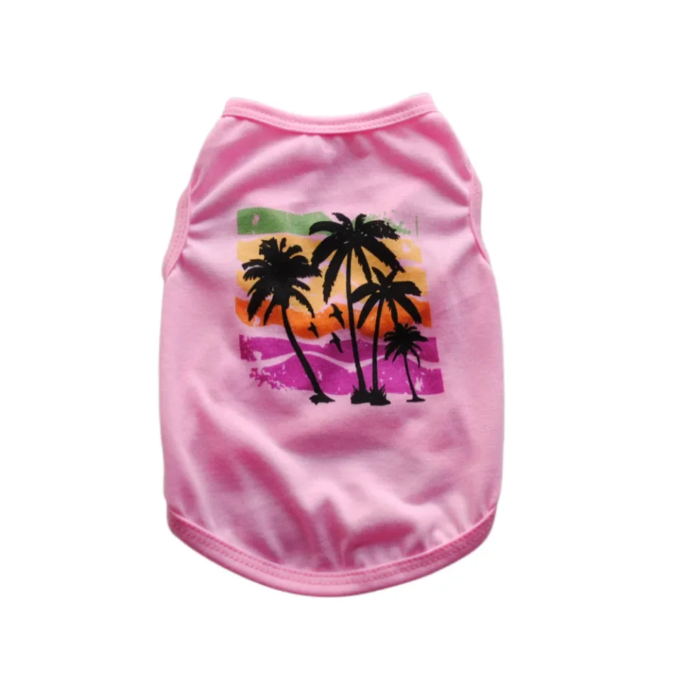 2023 New Arrival Summer Beach Style Puppy Dog T-Shirt Cheap Breathable Cotton Pet Dog Clothes for Small Dog Vest Pet Supply