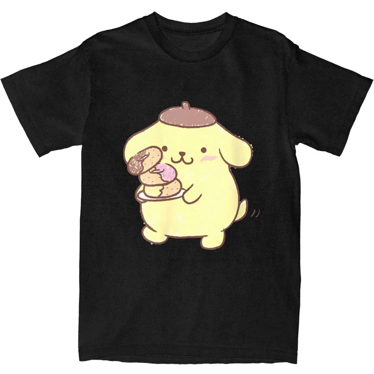 

Футболка большого размера с помпонами и пончиками, 100 хлопковых футболок, футболка в стиле хиппи для мужчин, летние базовые повседневные футболки с короткими рукавами Y2K