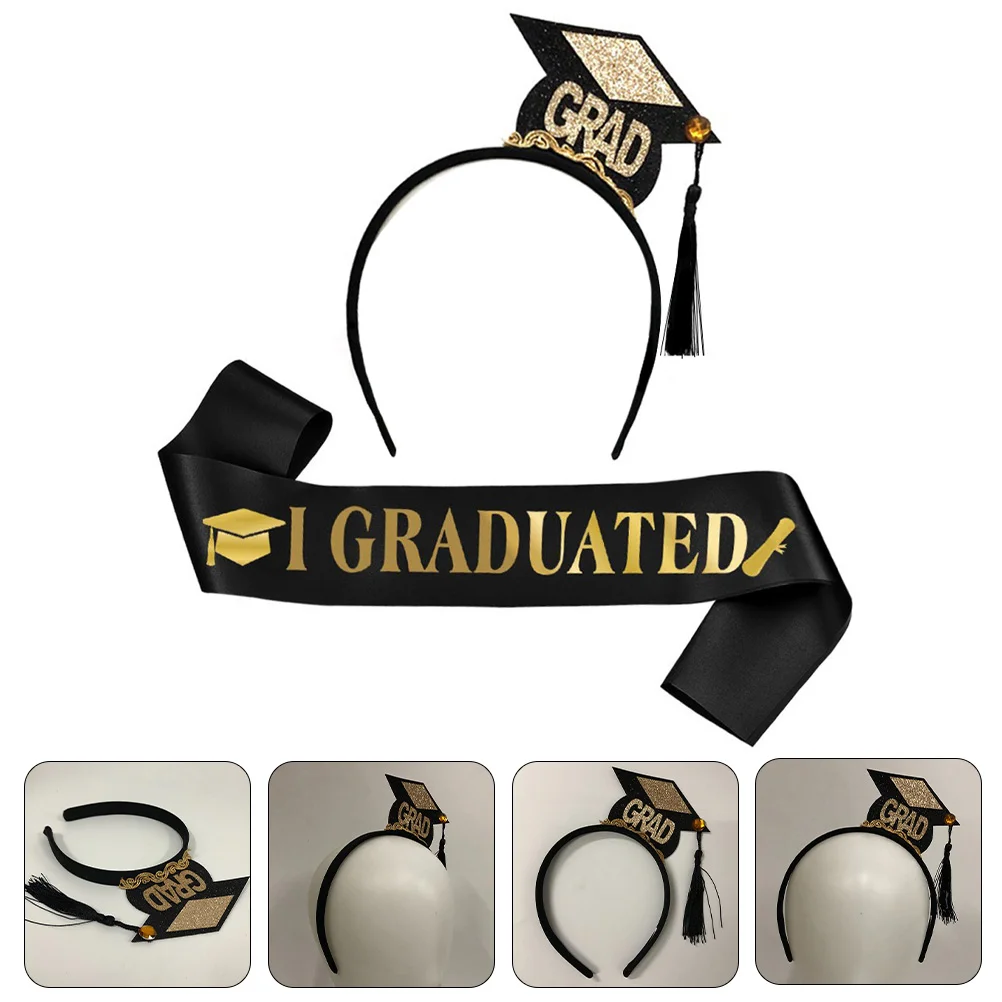 Graduation Headband Shoulder Straps Party Supplies Stoles Cords Clothes Decor Sash Kit for Cap Advanced