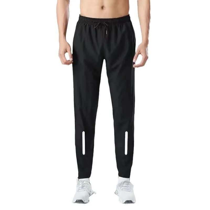 Men's Loose Casual Sports Pants Running Fitness Football Training Pants Four Seasons Straight Ice Silk Men's Pants