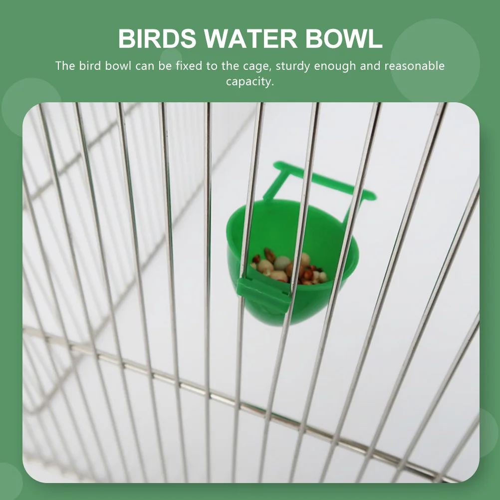 

10Pcs Plastic Bird Cage Food Bowls Durable Parrot Feeder Easy Install Birds Feeding Bowl Drinking Container Birds Food Bowl
