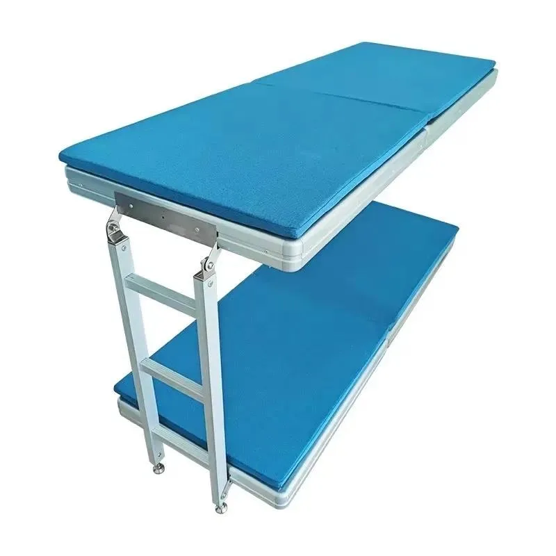 Heavy Duty Folding Bunk Bed Aluminum Alloy Frame Thickened Board High Load Bearing Camping Bed Fire Truck Accessories