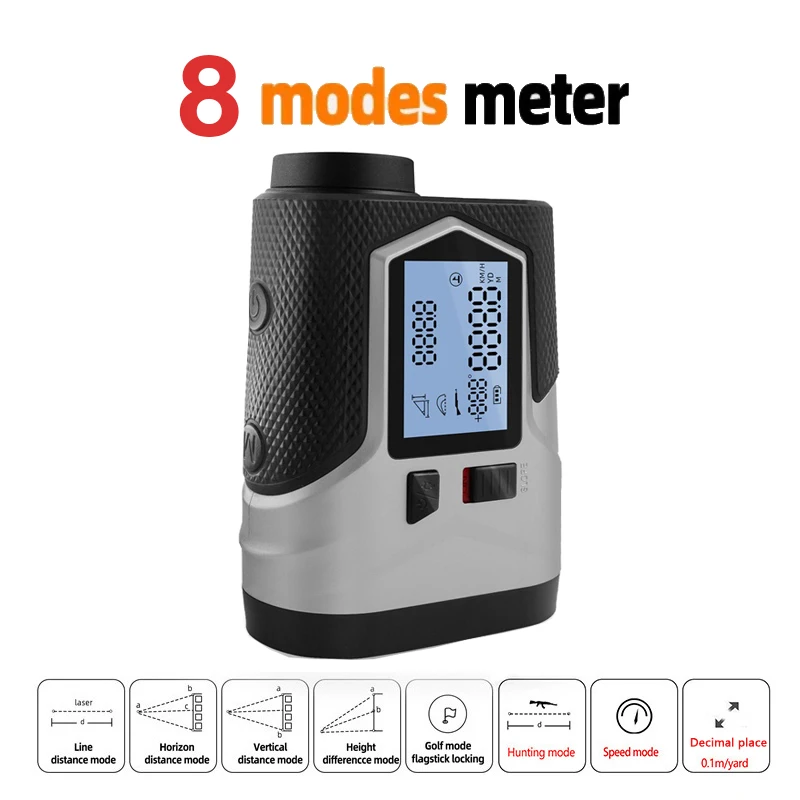 Imagem -03 - Recarregável Golf Laser Rangefinder Inclinação Ajustado Flag-lock Vibração Laser Medidor de Distância Telescópio para Caça 1200m 650m