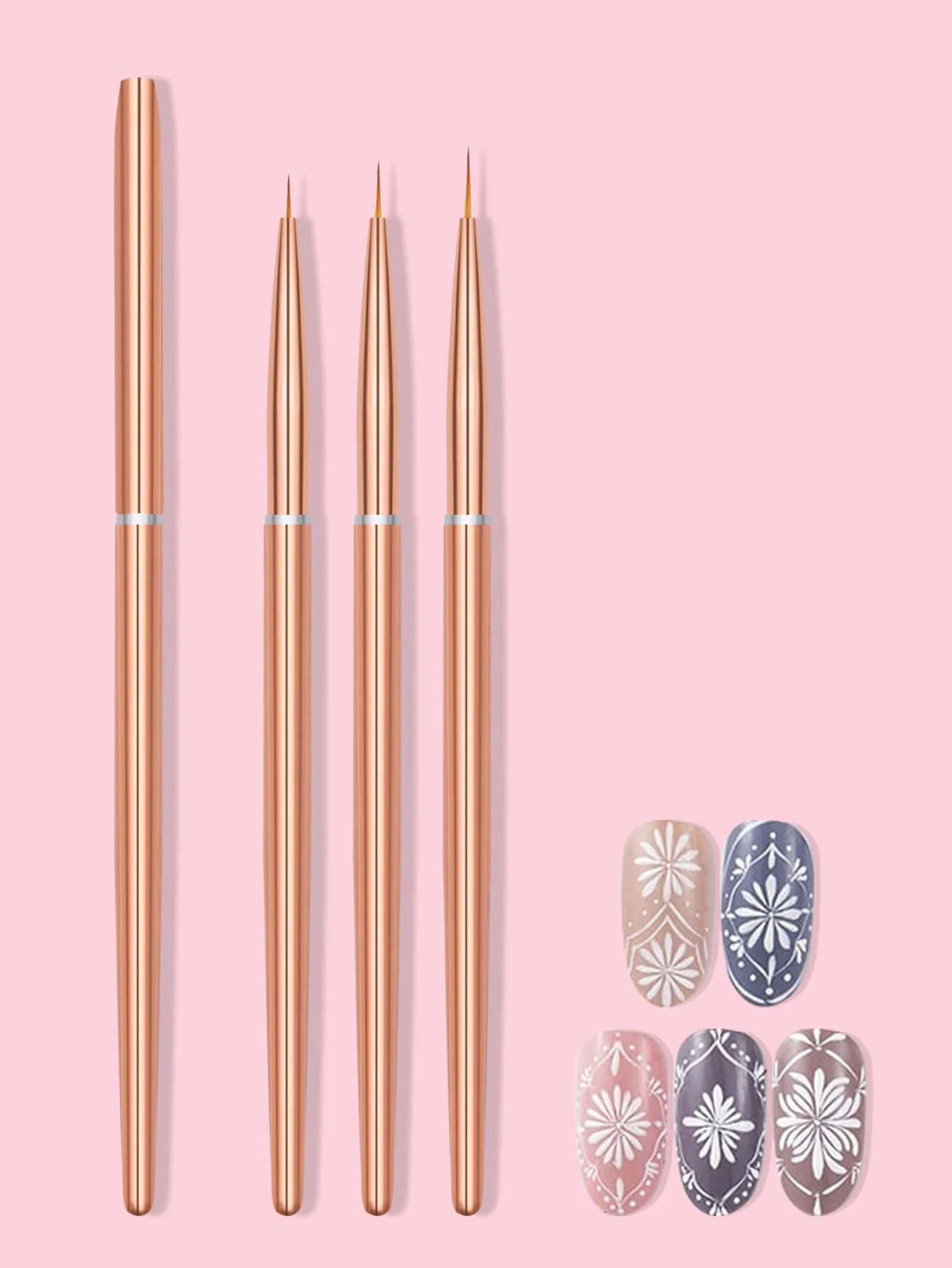 

Nail Drawing Pen Set, 3PCS Metal Handle Nail Art Pen Brush,Nail Design Brush,Painting Drawing Liner Nail Tools,For Home Use And