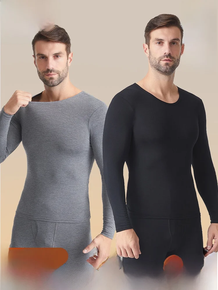 

Мужской комплект термобелья с флисовой подкладкой, утолщенный базовый слой, эластичные брюки с высокой талией, теплые и комфортные, для зимы