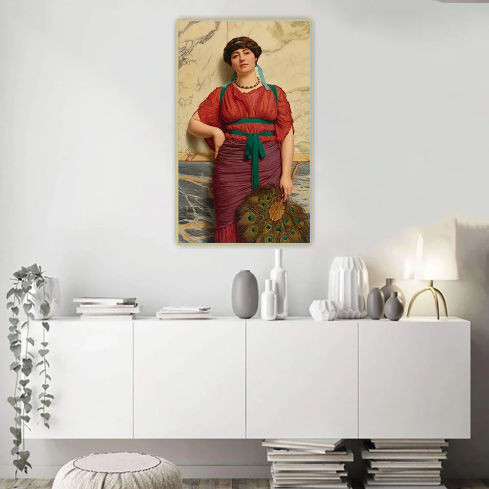 Citon John William Godward《Eurypyle》Canvas Art Oil Painting Artwork Poster Picture Wall Decor Home Living room Decoration