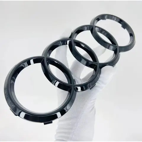 2025 핫 아우디 4링 ABS 자동차 후드 앞 보닛 그릴 뒤 트렁크 엠블럼 블랙/실버 로고 배지 스티커 (A3 A4 A5 A6 A7 Q2 Q3 Q 용)