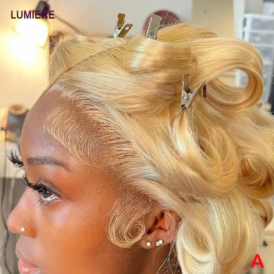 

613 250% Density 30 40 Inch Lace Closure Wig Human Hair 13x4 HD Lace Front Wigs For Women Blonde Colored Human Hair Wigs