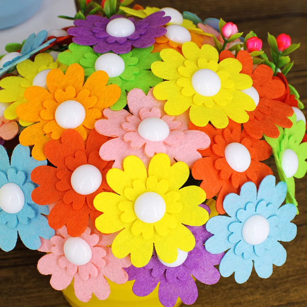 

Button Flower Material Bag Educational Bouquet DIY Posy Handcraft Cluster Painting Child