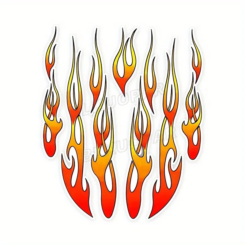 1PC Cool Flame Decal - Unique Burning-Style Design for Belongings Personalization - Waterproof Durable Vinyl Accessory