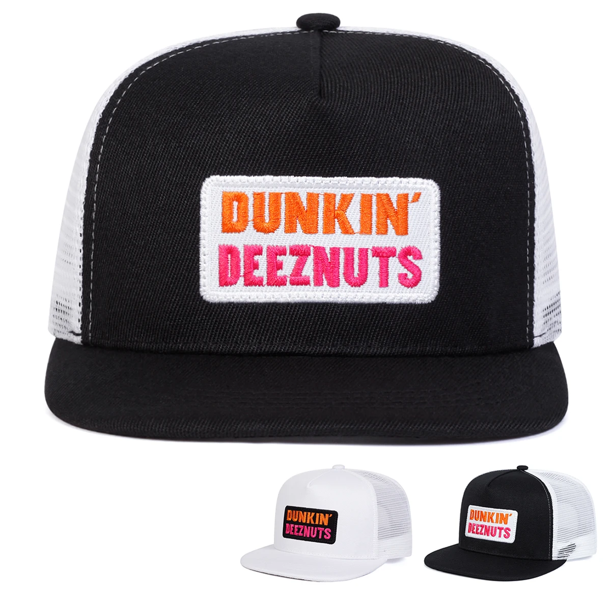 Unisex DUNKIN DEEZNUTS bordado Hip-hop sombreros de red Primavera Verano al aire libre ajustable Casual gorras de béisbol gorra de protección solar