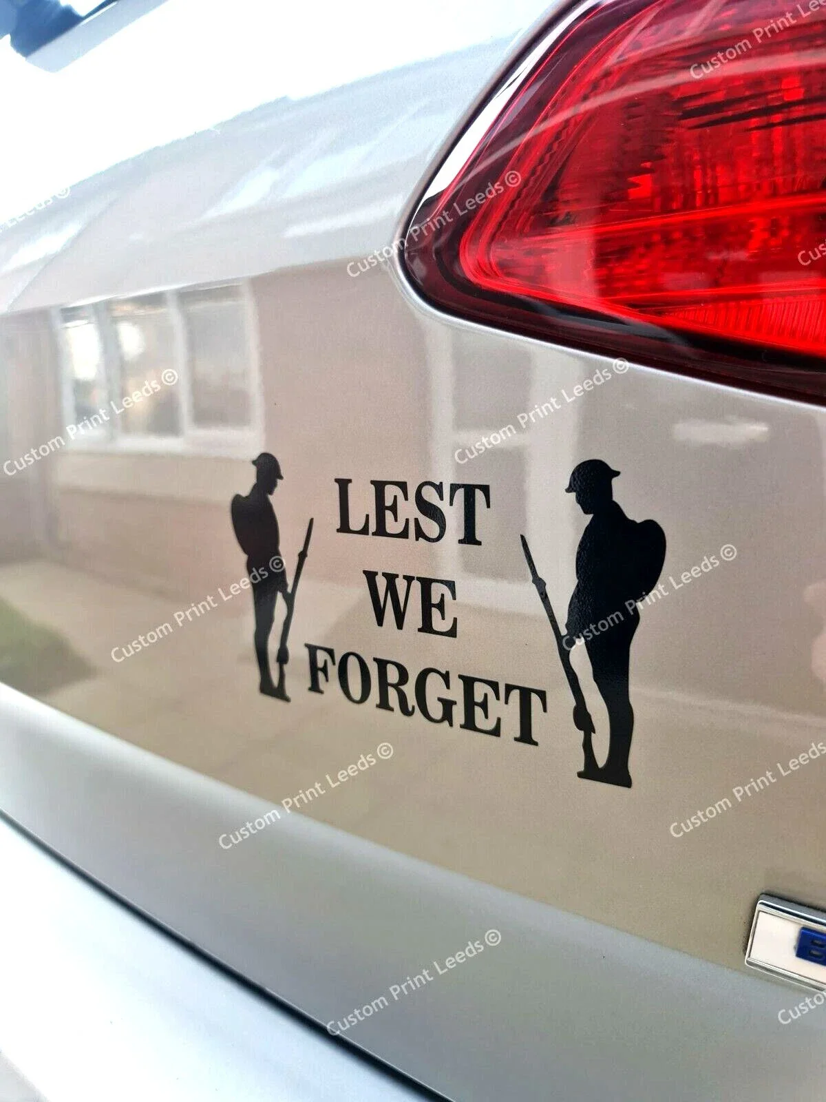 Lest  We Forget Charity Remembrance Poppy Day     VINYL   removable Wall  car Sticker Decor self-adhesive