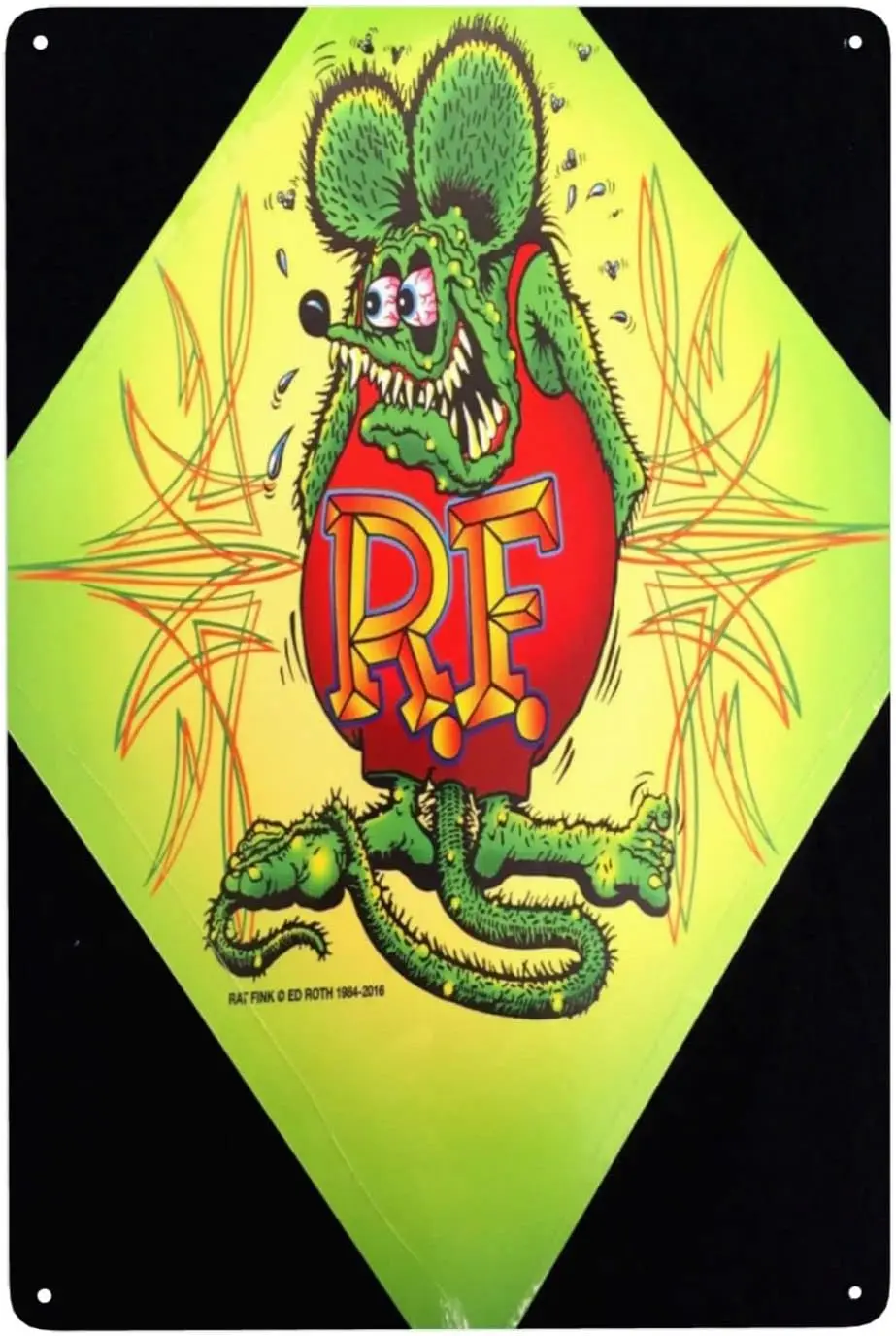 Metal Tin Sign Rat Fink Riding Flying Eyeball es Outdoor and Indoor Street Courtyard Wall Home bar Decorated Signs-aluminum