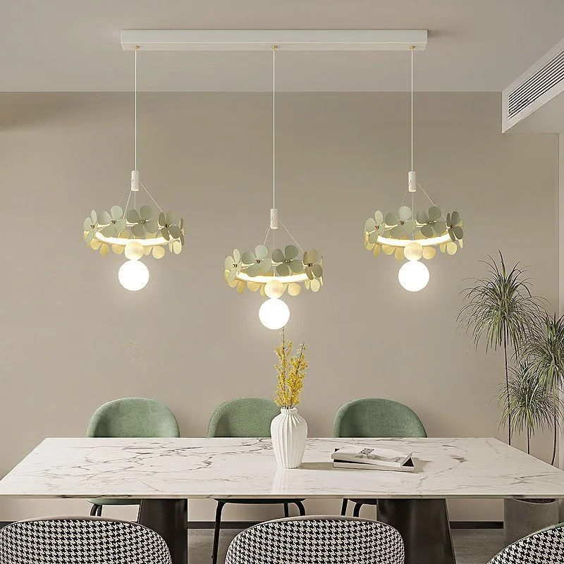 

Restaurant chandelier designer modern art cream style minimalist flower dining room table chandelier