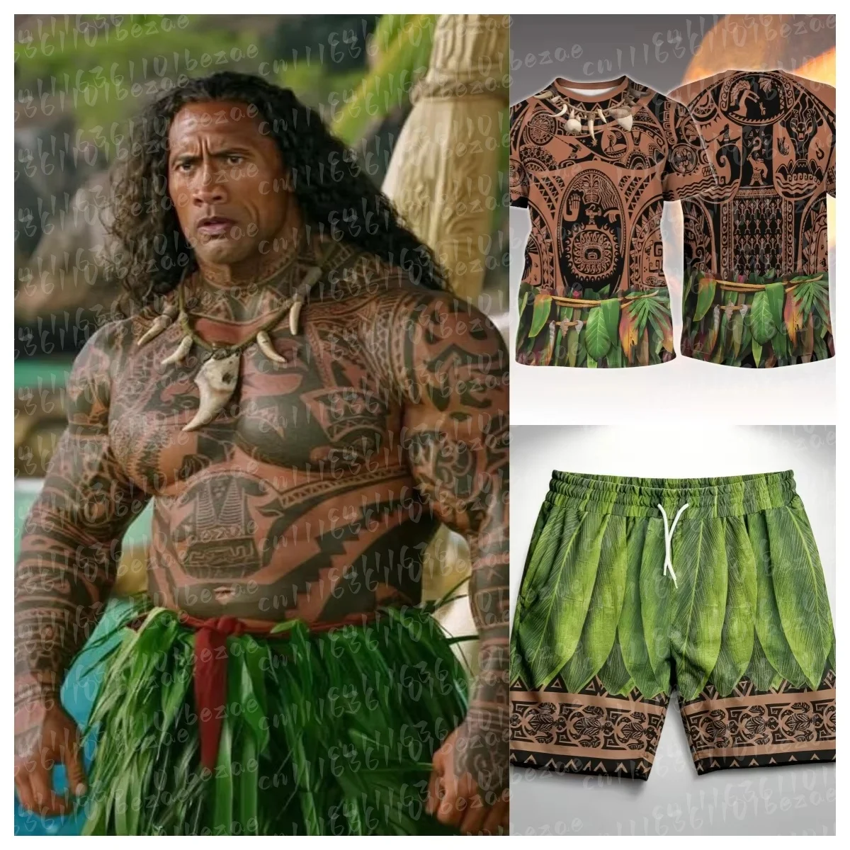 Moana Halloween 3D Print Sports T-shirt Fashion Maui Birthday Party Cosplay Street Short Sleeve Summer FamilyMatching