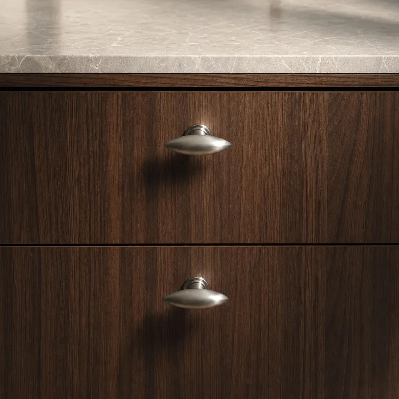 Zinc alloy nickel brushed finish wardrobe door handle single-hole drawer cabinet wine cabinet handle hardware accessory