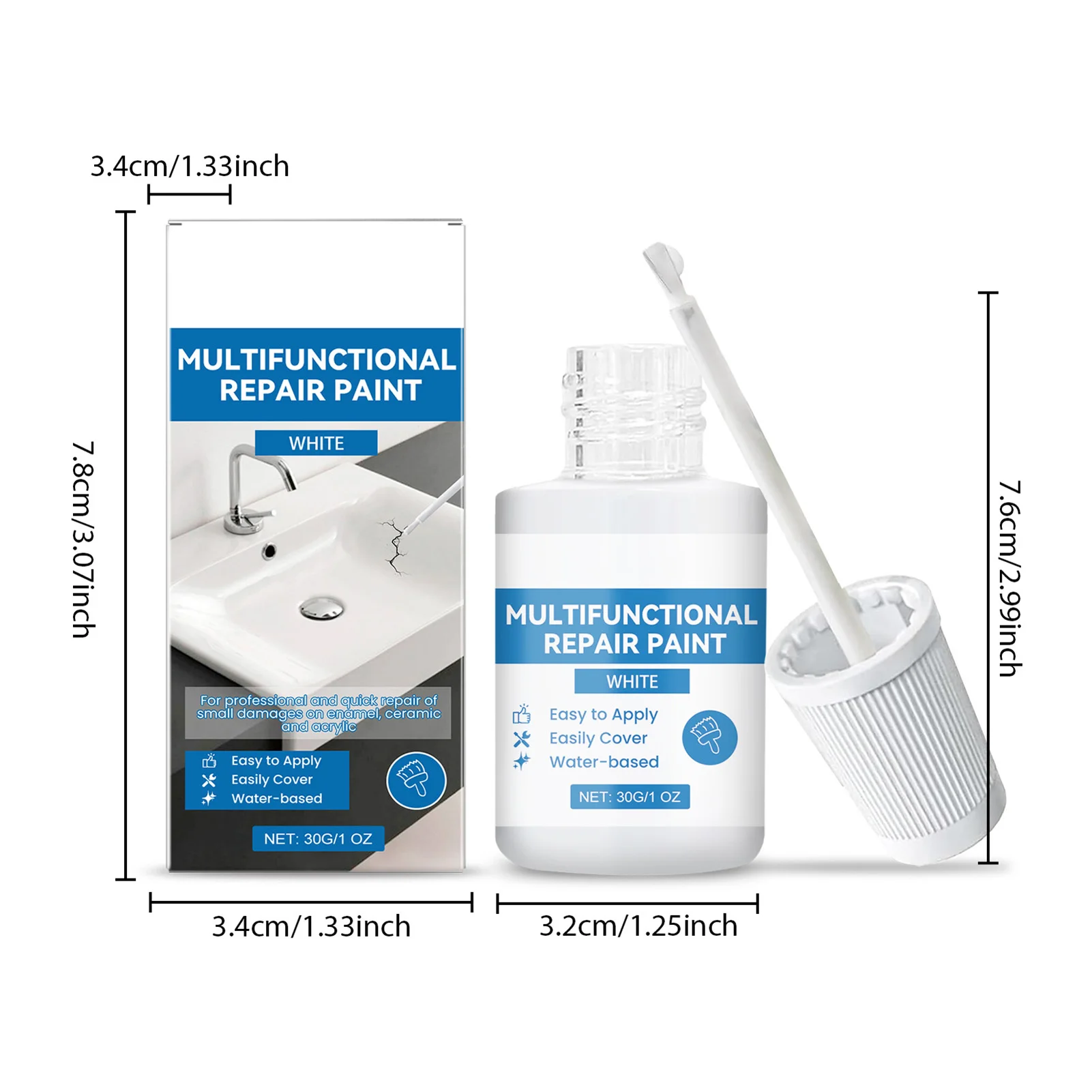 Touch-Up Paint for Walls Scratch & Stain Cover Home Fix Repair Paint for Bathroom Kitchen & Drywall Repair