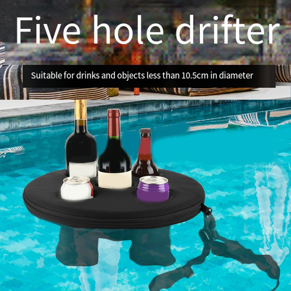 

Floating Pool Cup Holder Pool Drink Float With 5 Holes Floating Tray For Pool Parties Beach Spa Hot Tub Floating Tool