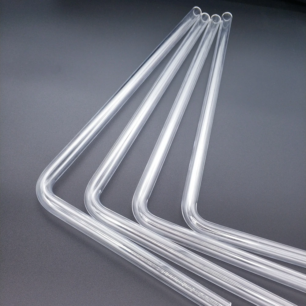 BYKSKI PMMA / PETG Hard Tube ( OD12mm / OD14mm / OD16mm  ) + 2mm Thickness + 90 Degrees Bending Tube Transparent 4pcs/Lots