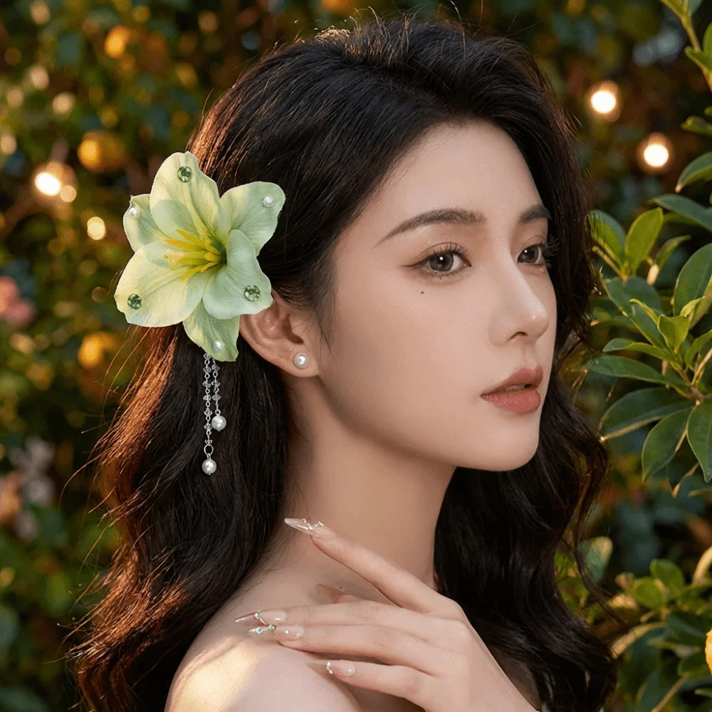 Rose Flower Flower Hair Clip Ancient Style Headdress Butterfly Orchid Hairpin Headpieces Tassel Hanfu Hair Accessories Summer
