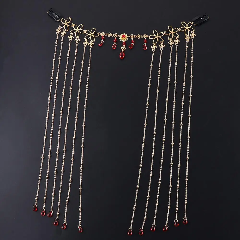 

Elegant Hollow Flower Crystal Headwear For Girls Women Hair Clips Korean Barrettes Chinese Hanfu Hairwear Long Tassel Veil