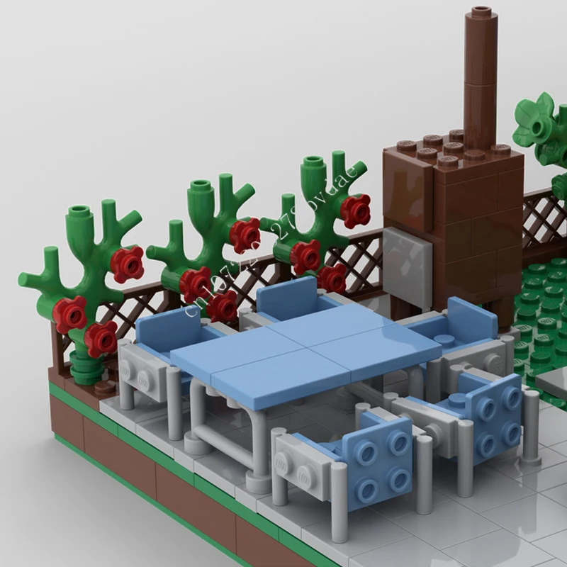 6658PCS Rumah Keluarga Bertingkat MOC Model Pemandangan Jalan Kreatif Blok Bangunan Arsitektur DIY Edukasi Model Perakitan Mainan