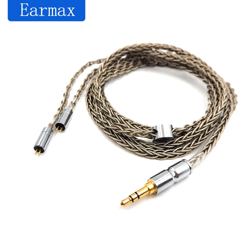 For BLON KZ CCA KINERA BL-01 03 ZS3 ZS4 SEED Replaceable 8 Strand Thick Silver Plated Cable Headphone 3.5mm to 0.78 2pin Plug