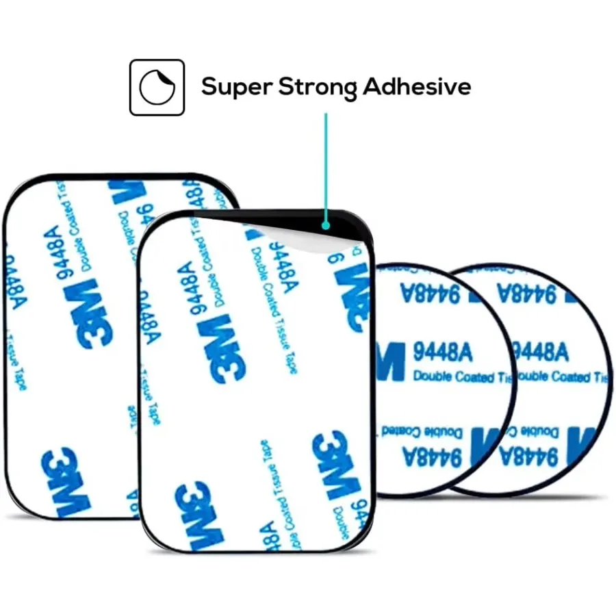 【Ultra sottile e resistente】 Kit di piastre metalliche da 4 pezzi per supporto magnetico per telefono per auto, adesivi adesivi universali per tutti i telefoni