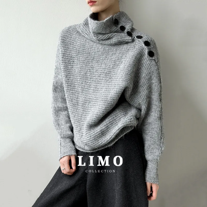 

LIMO 2025, осень-зима Y2K, вязаный кардиган в стиле ретро, уютный хлопковый акриловый свитер для женщин, повседневная повседневная свободная верхняя одежда