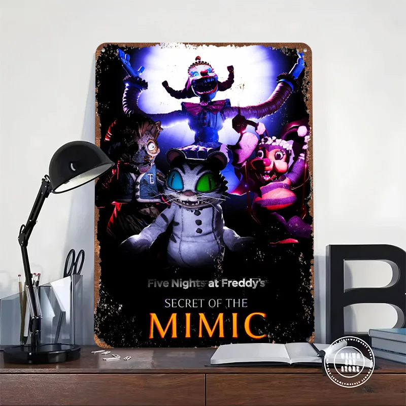 Five Nights At Freddy's Secret of the Mimic 3D Printed Texture Poster Personalized Wall Art Retro Metal Tin Signs for Decor Room