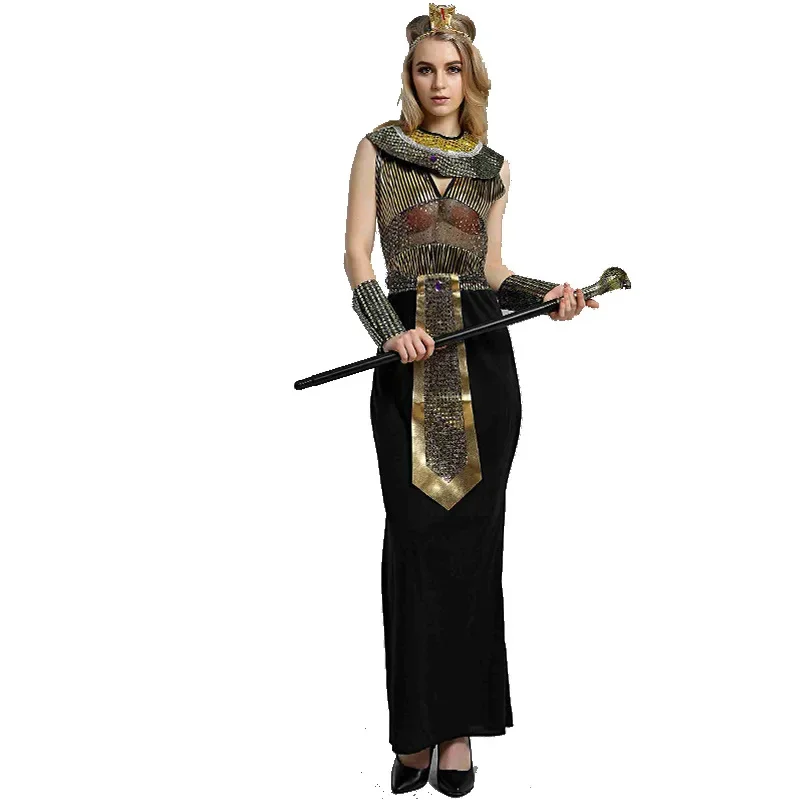 Costume da faraone egiziano dell'Antico Egitto di Halloween per uomo Re Cleopatra Regina Cosplay Festa di Carnevale Coppia medievale Abito da festa