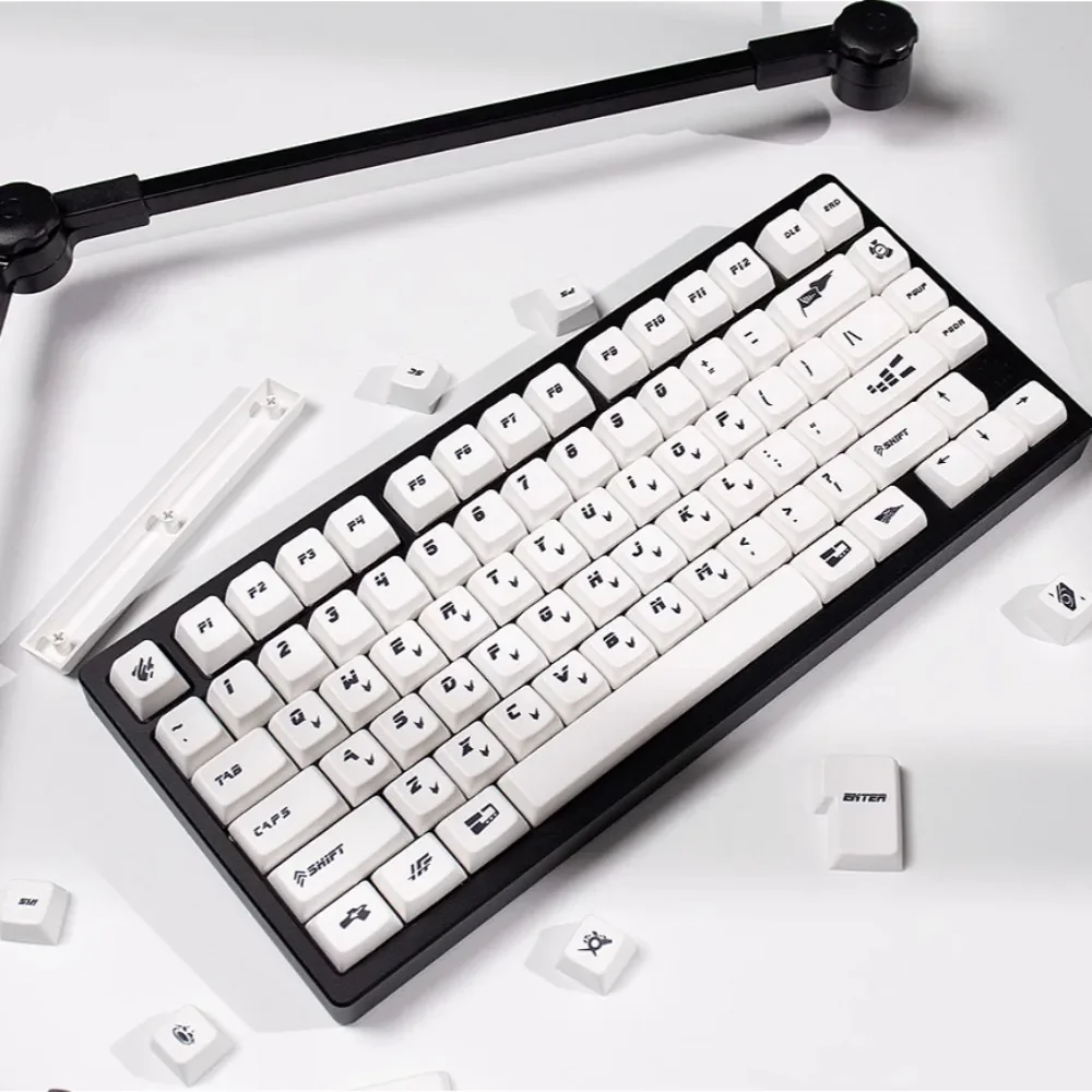 MDA 151 Keys, Simple White Keycap Set PBT Set For Mx Cherry Gateron Switch Mechanical Keyboard Kit