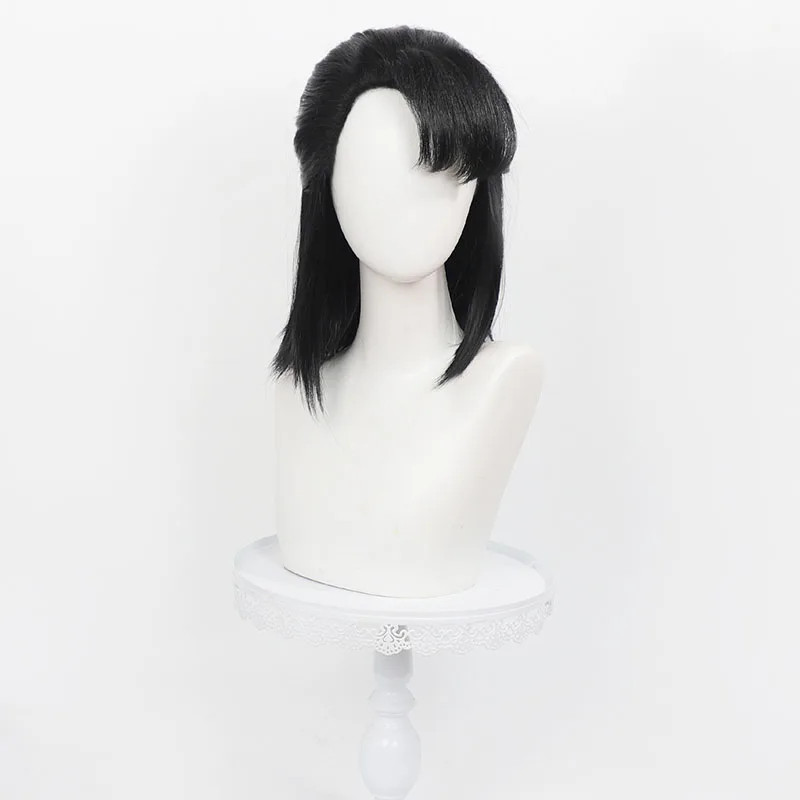 Game Limbus Company Commander Meursault Cosplay Wig Black Long Synthetic Hair Glasses For Women Men Halloween Costume Party