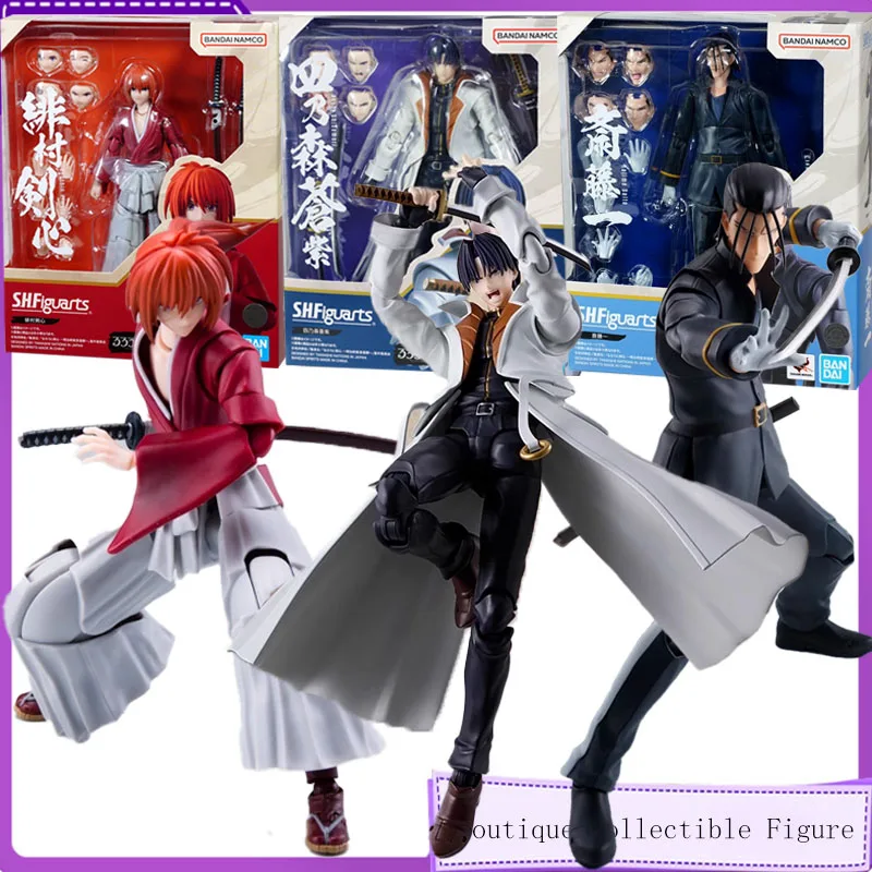 

Bandai оригинальный SHF Rurouni Kenshin Saito Hajime сборная модель комплект фигурку игрушки для детей коллекционные предметы подарок