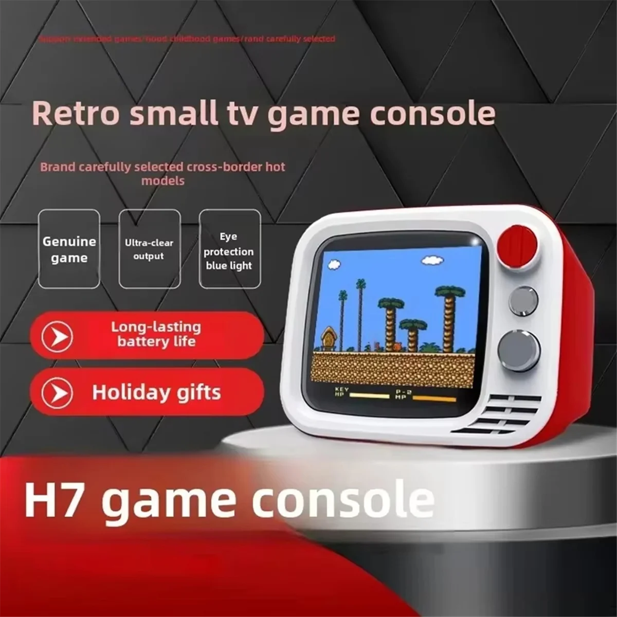 

A17I H7 Retro Small TV Video Handheld Game Console 3.5-Inch HD Screen 740 Games Dual Gamepad Handheld Video Game Console Red